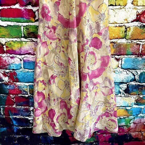 Margaret Olery Silk Blend floral Print Sleeveless Dress Size Small - Picture 2 of 10